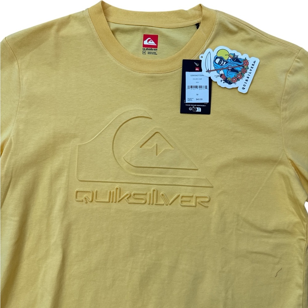 Quicksilver Men’s‎ T-Shirt Yellow Size Medium NWT’S Golden Haze Surf/Skate
